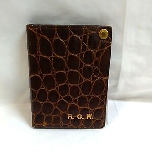 Vintage Brown Alligator Card Wallet